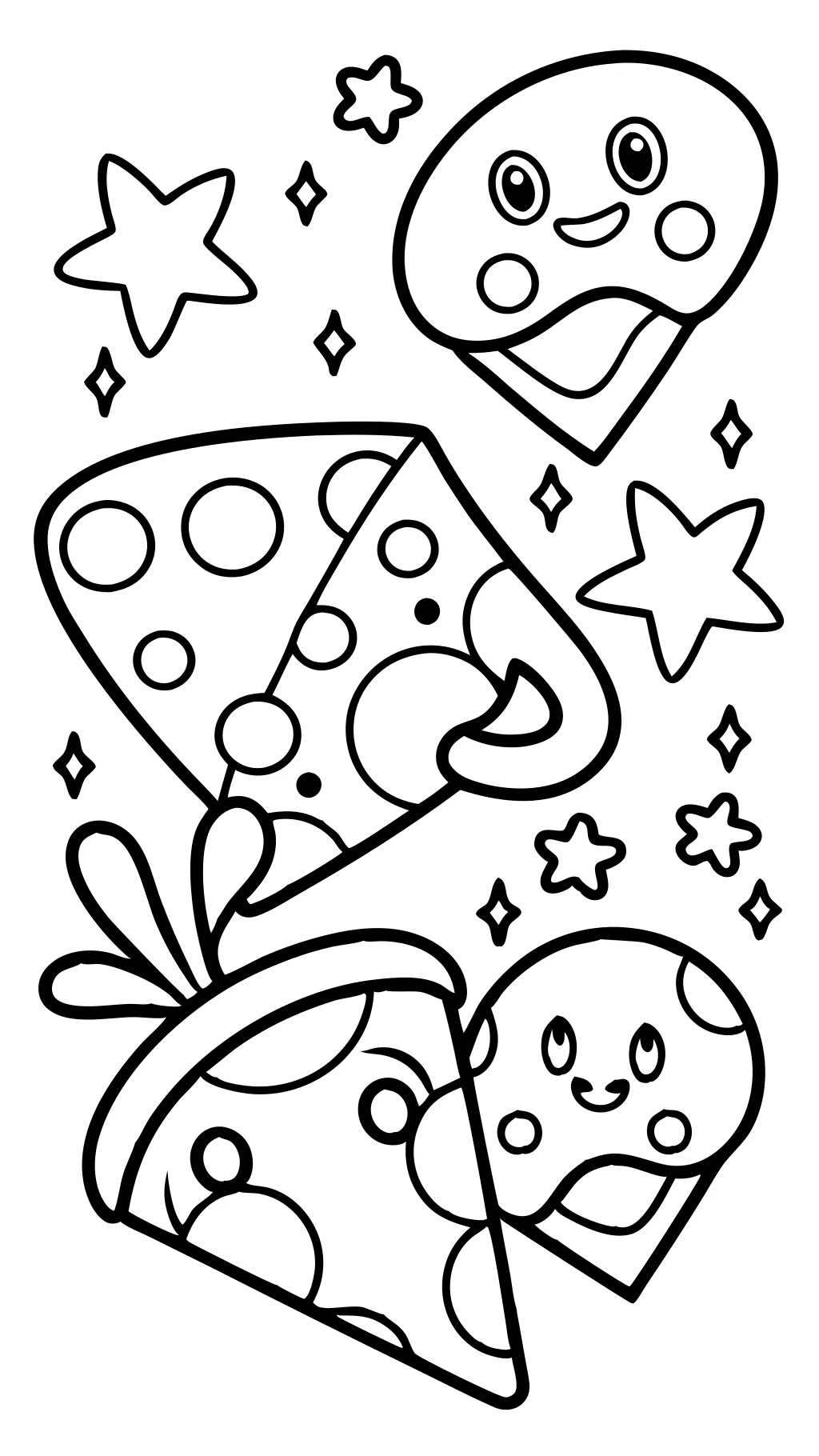 cute pizza coloring pages